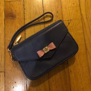 Tory Burch wristlet with pink bow